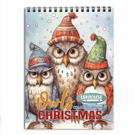 LBKHOUSE Christmas Owls Coloring Book for Adult