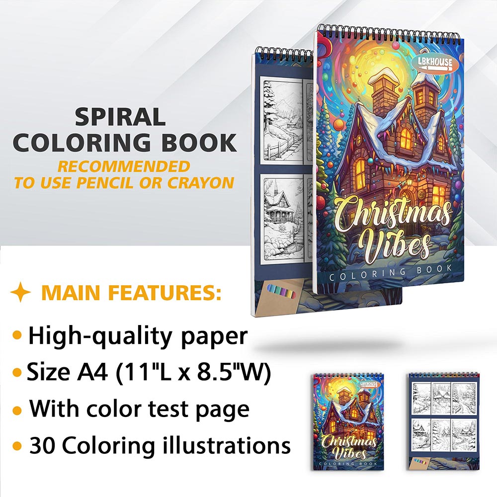 LBKHOUSE Christmas Vibes Coloring Sheets For Adults