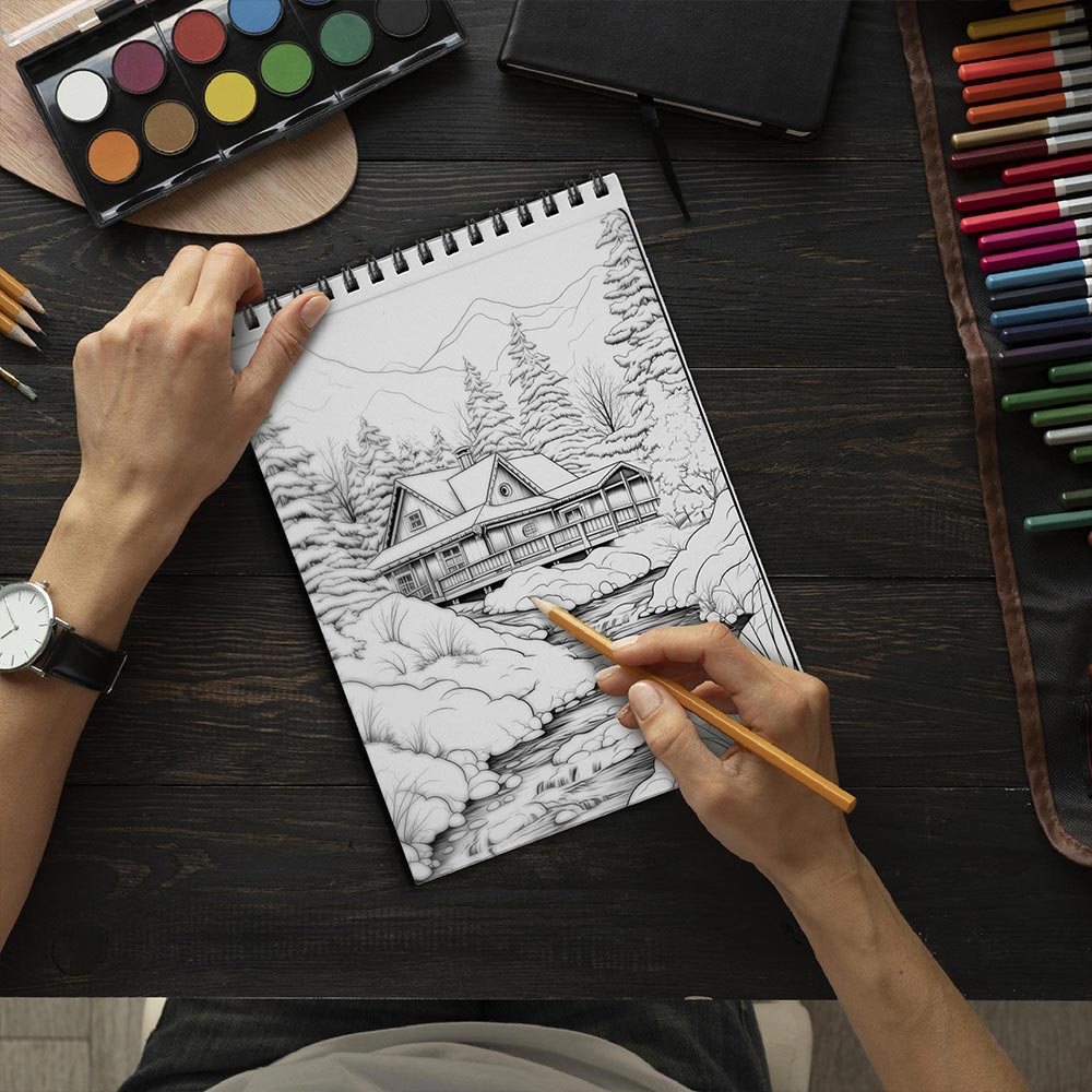 LBKHOUSE Christmas Vibes Coloring Book Spiral Bound For Adults