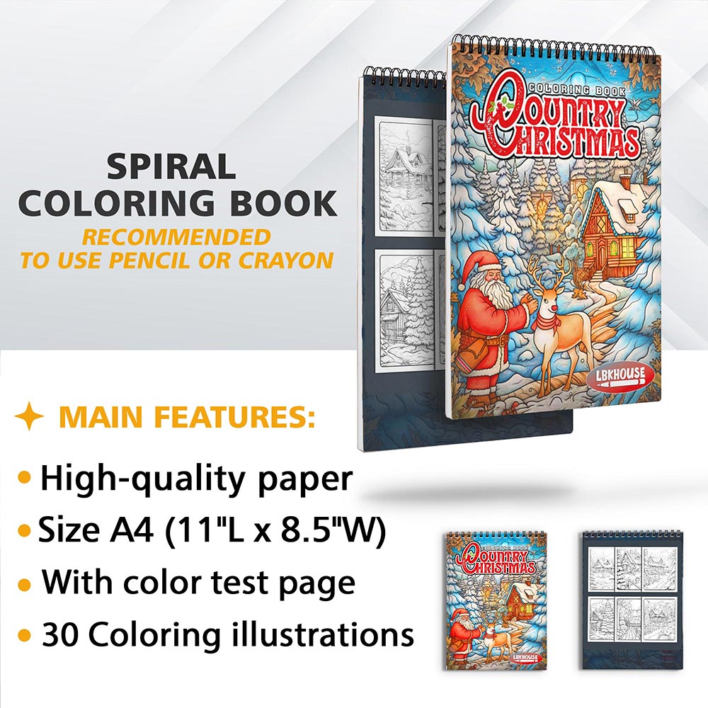 LBKHOUSE Country Christmas Coloring Sheets for Adults