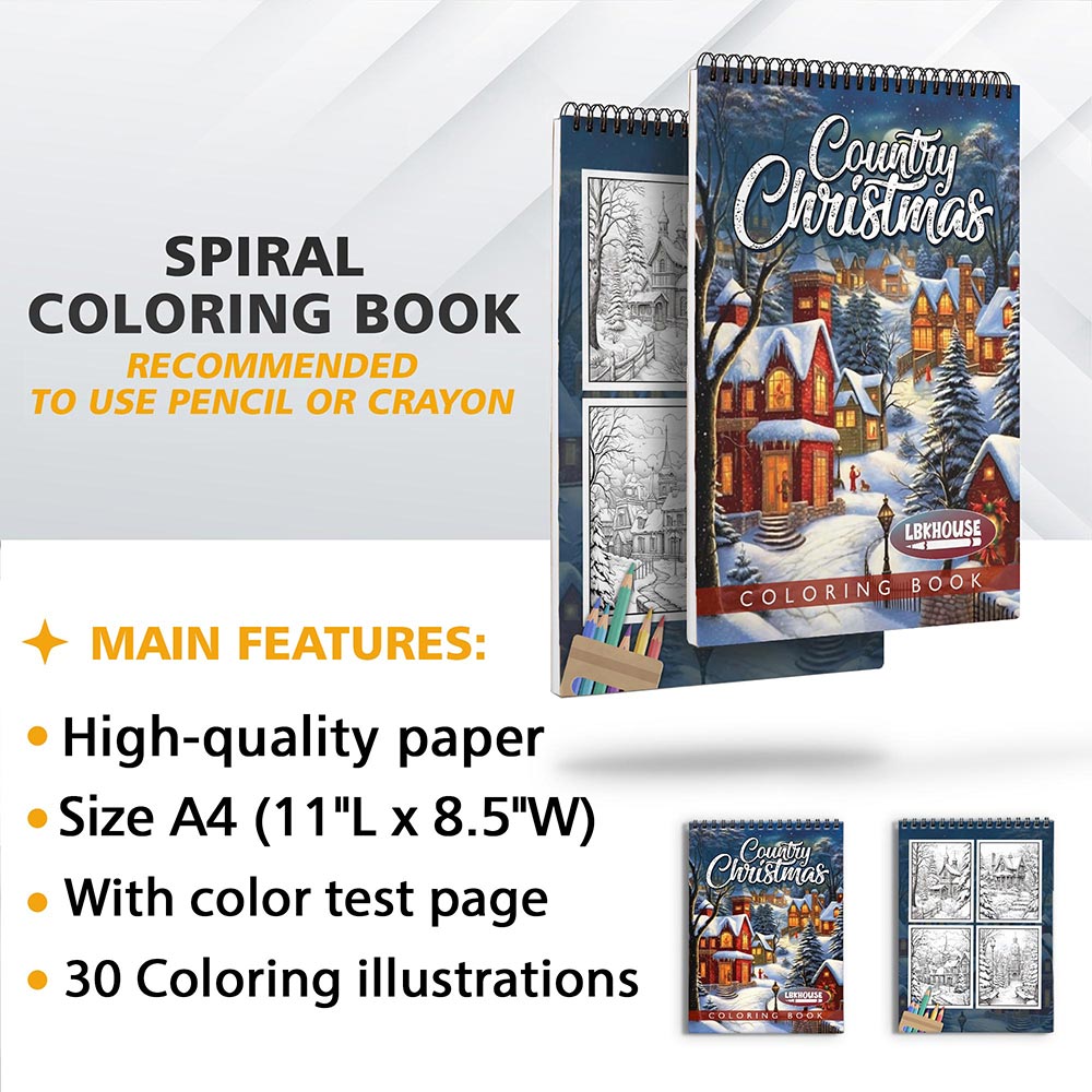LBKHOUSE Country Christmas Coloring Sheets for Adults