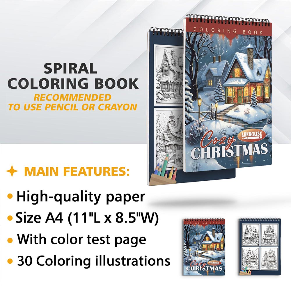 LBKHOUSE Cozy Christmas Coloring Sheets for Adults
