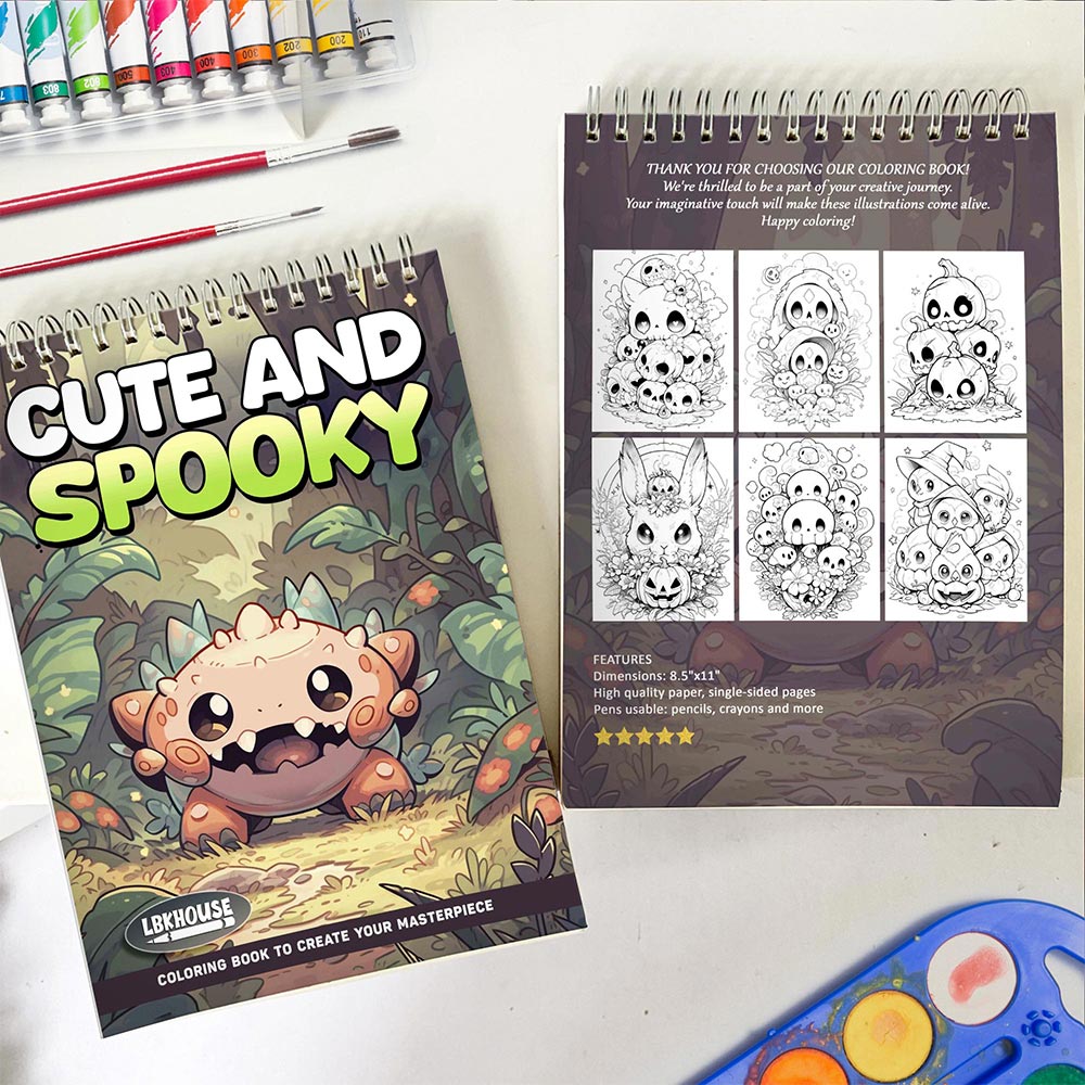 LBKHOUSE Cute and Spooky Spiral Coloring Book for Adult