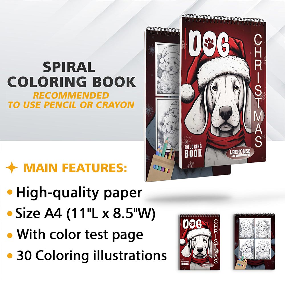 LBKHOUSE Dog Christmas Coloring Sheets for Adult