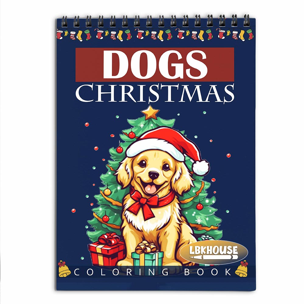 LBKHOUSE Dogs Christmas Coloring Book for Adult
