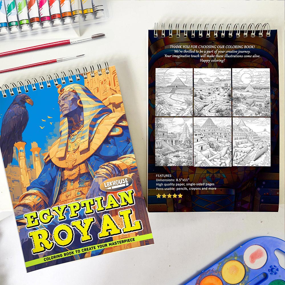 LBKHOUSE Egyptian Royal Spiral Coloring Book for Adults