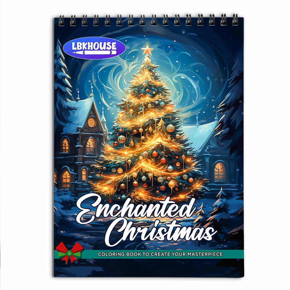 LBKHOUSE Enchanted Christmas Coloring Book for Adults