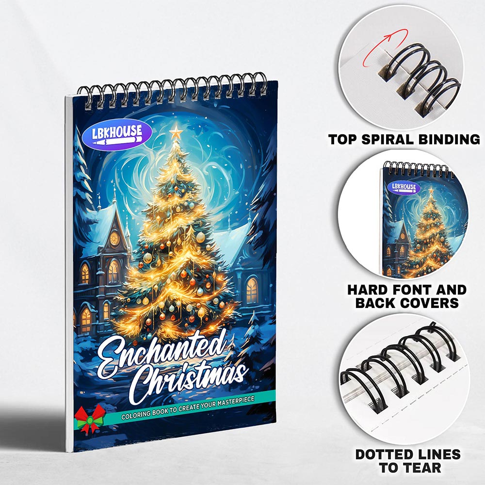 LBKHOUSE Enchanted Christmas Coloring Pages for Adults