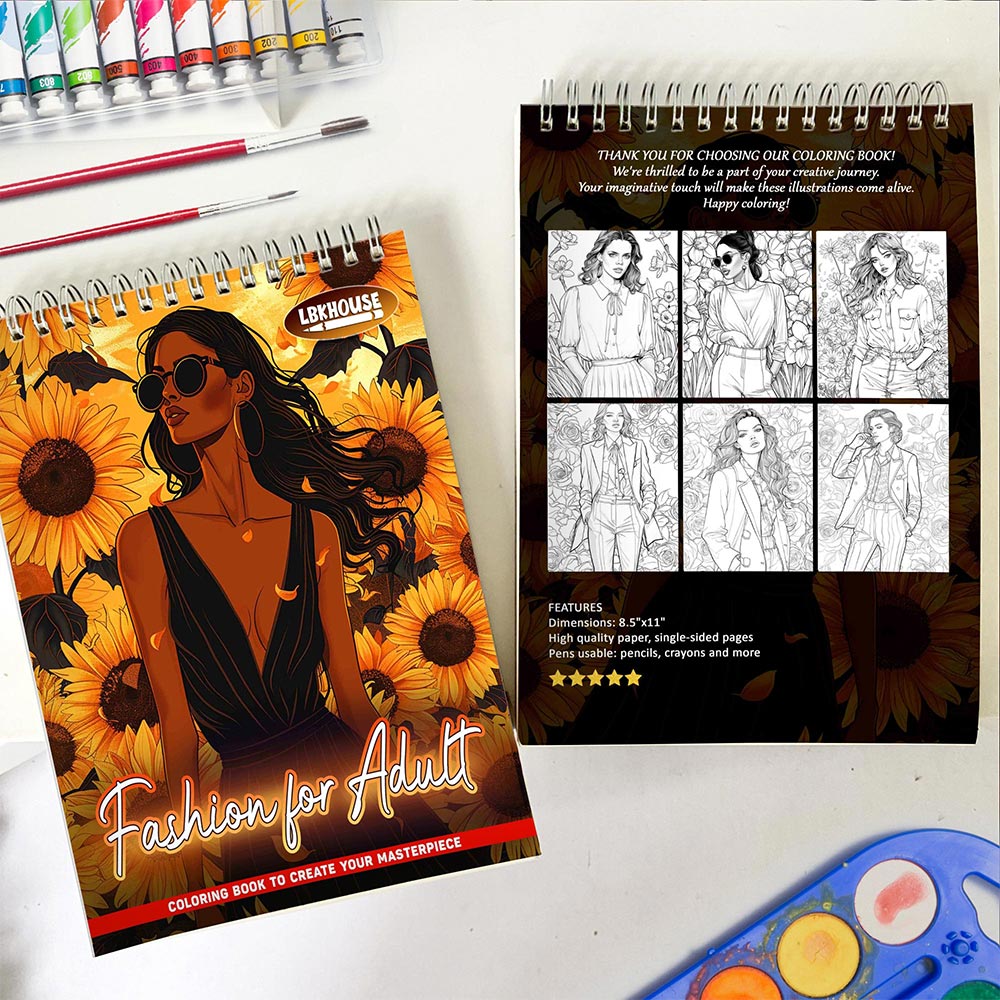 LBKHOUSE Fashion for Adult Spiral Coloring Book for Adult