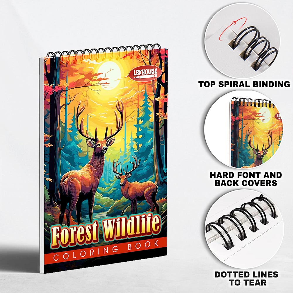 LBKHOUSE Forest Wildlife Coloring Pages for Adult