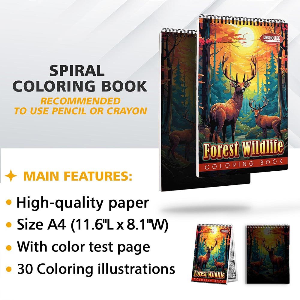 LBKHOUSE Forest Wildlife Coloring Sheets for Adult