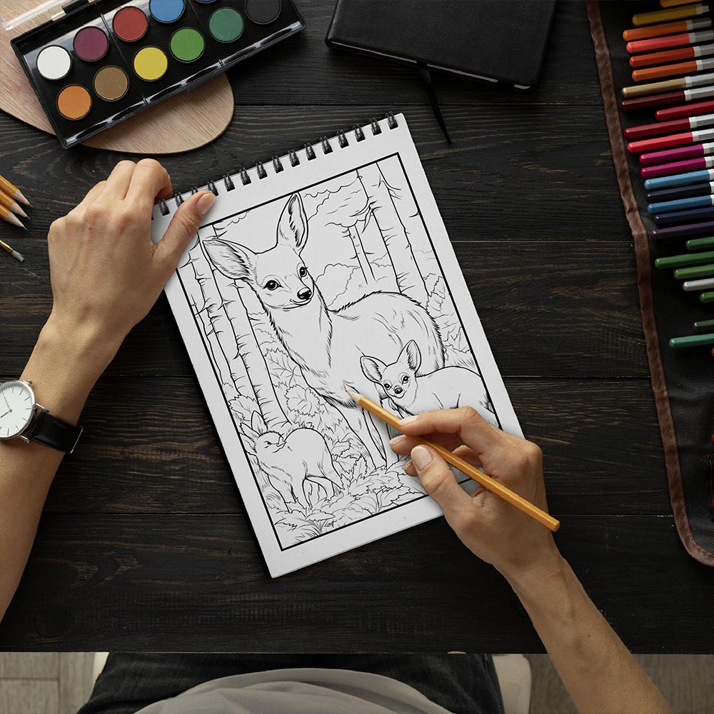 LBKHOUSE Forest Wildlife Coloring Book Spiral Bound for Adult