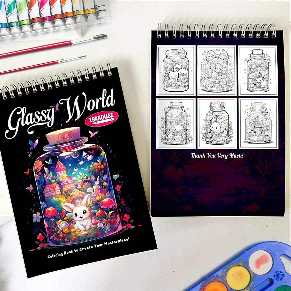 LBKHOUSE Glassy World Spiral Coloring Book for Adult