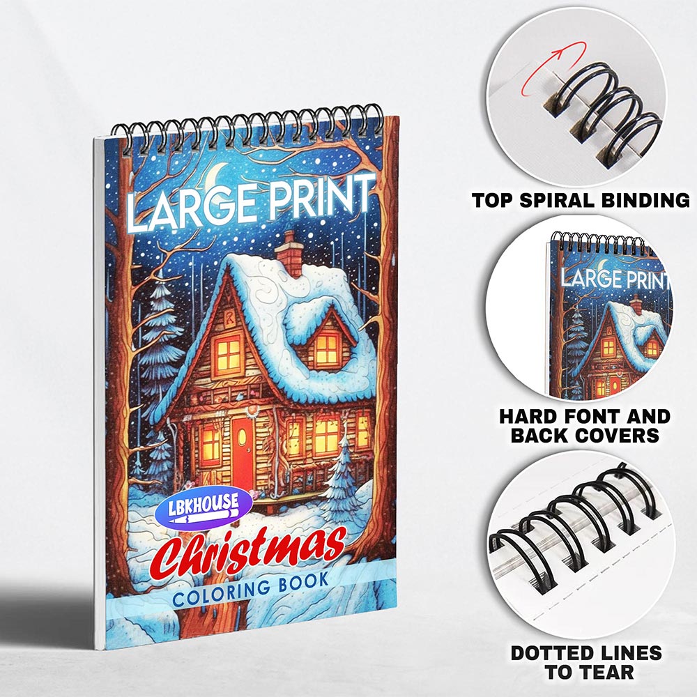 LBKHOUSE Large Print Christmas Coloring Pages for Adults