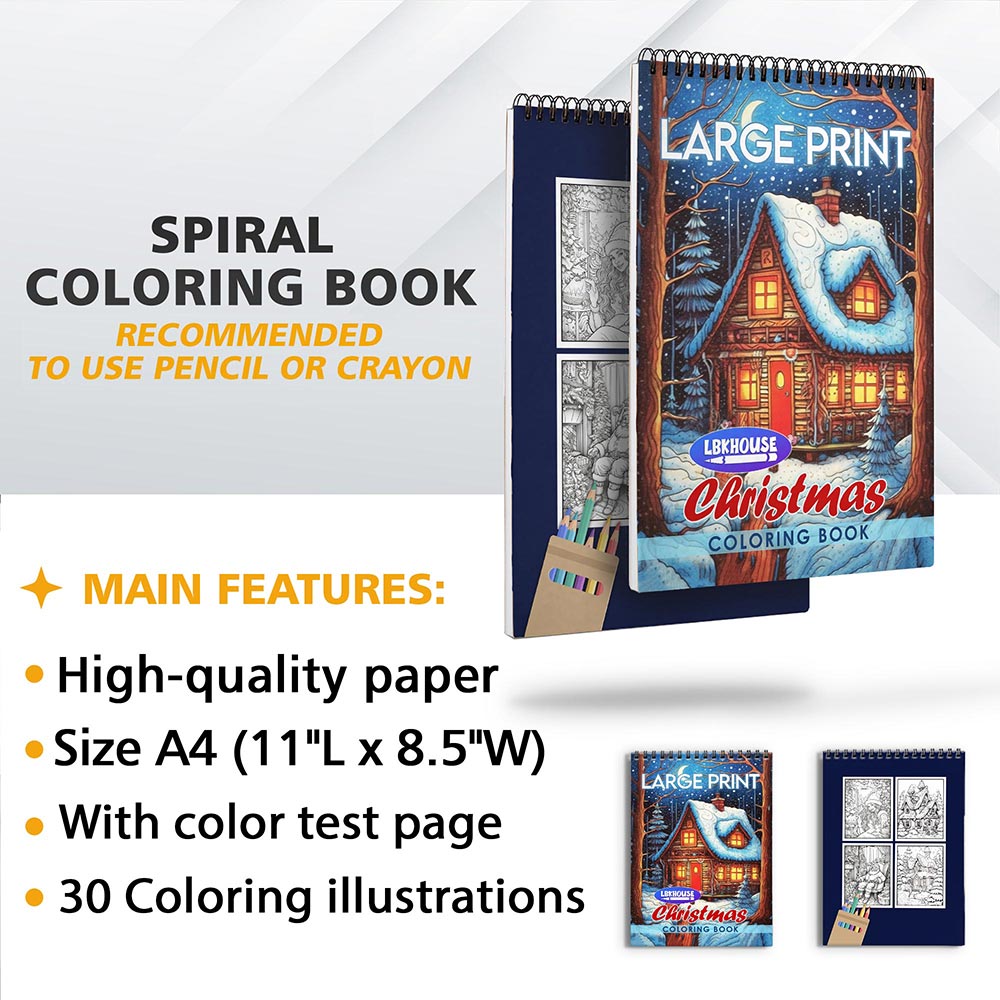 LBKHOUSE Large Print Christmas Coloring Sheets for Adults