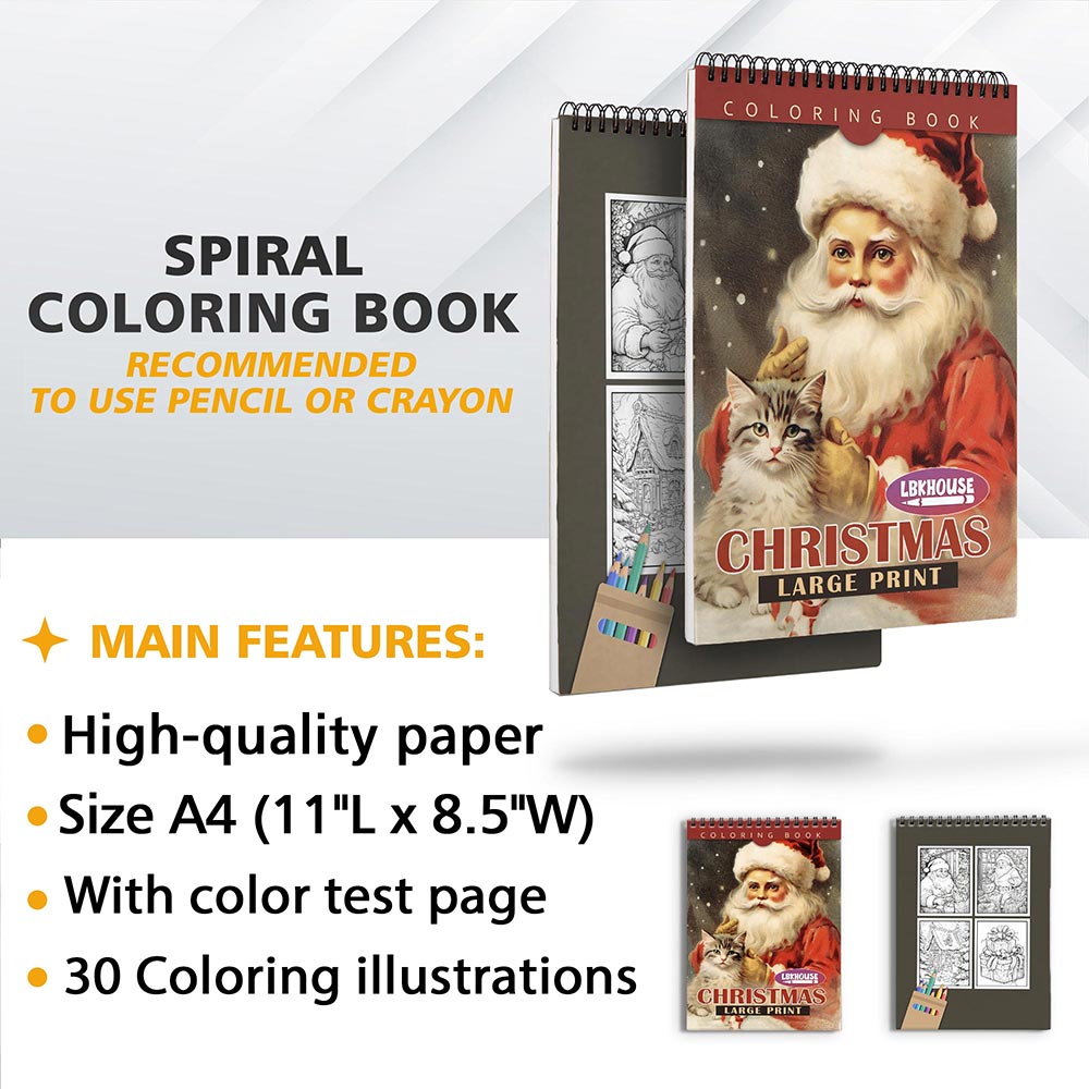 LBKHOUSE Large Print Christmas Coloring Sheets for Adults