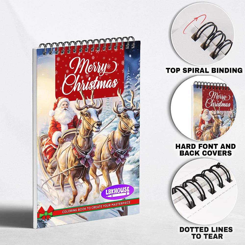 LBKHOUSE Merry Christmas Coloring Pages for Adults