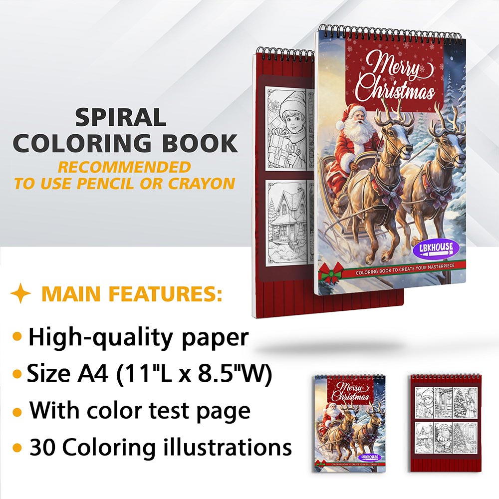 LBKHOUSE Merry Christmas Coloring Sheets for Adults