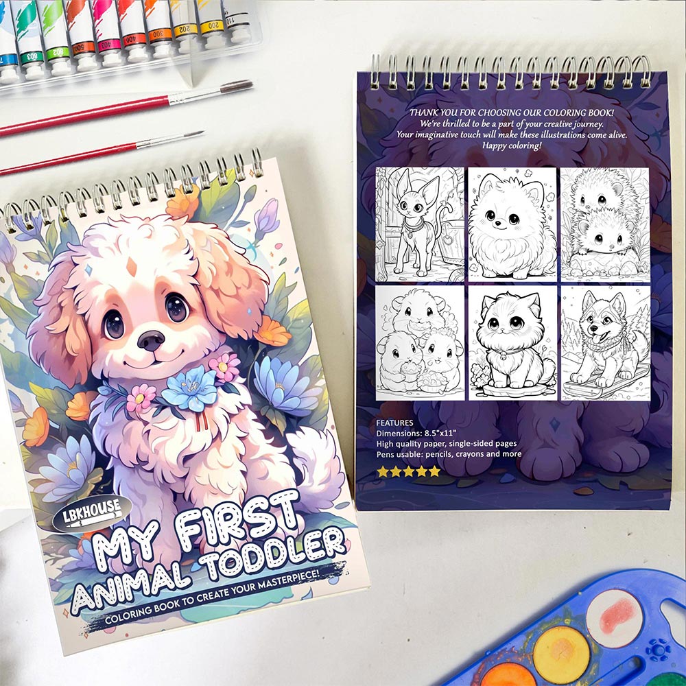 LBKHOUSE My First Animal Toddler Spiral Coloring Book for Adults