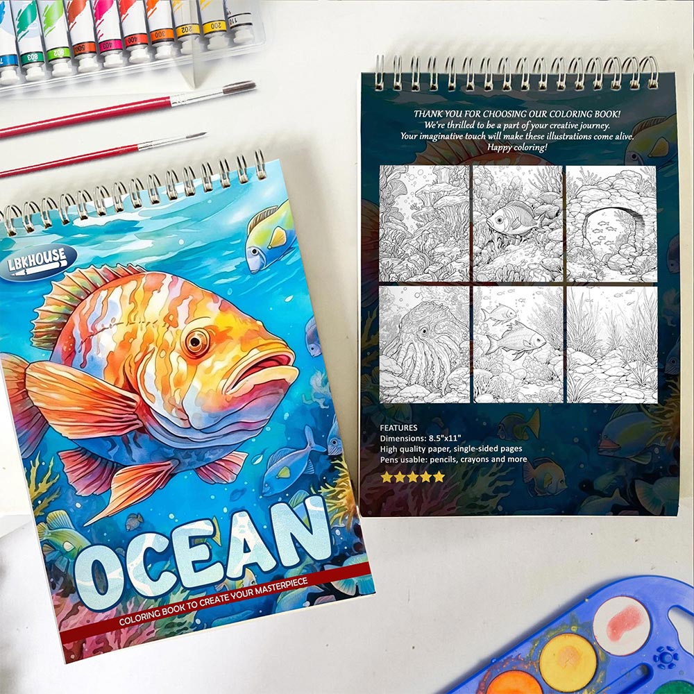 LBKHOUSE Ocean Spiral Coloring Book for Adult
