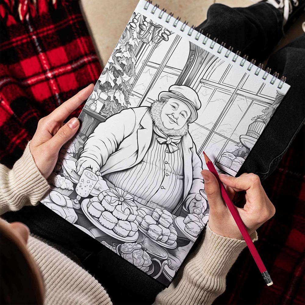 LBKHOUSE Old Fashioned Christmas Spiral Bound Coloring Book for Adult