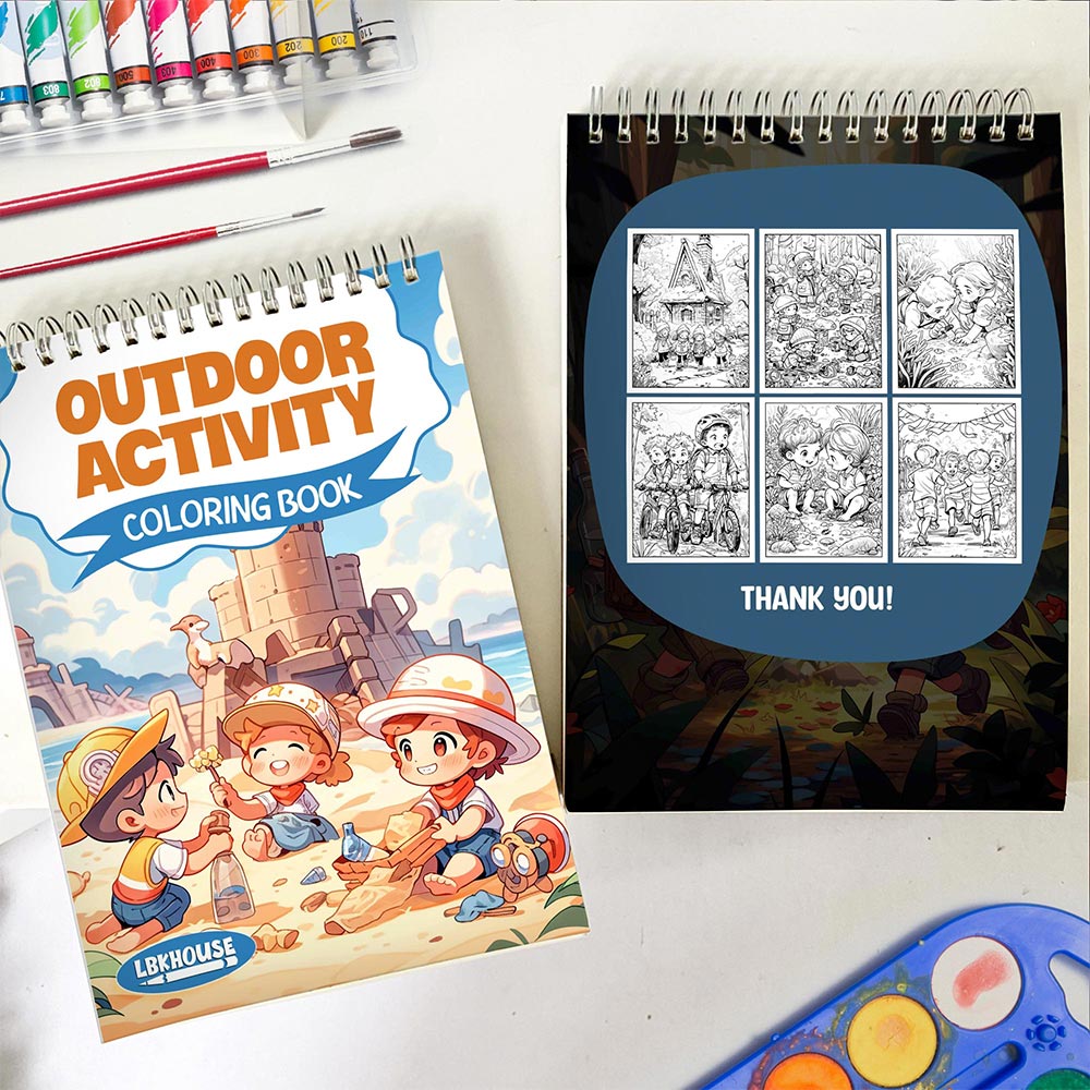 LBKHOUSE Outdoor Activity Spiral Coloring Book for Adult
