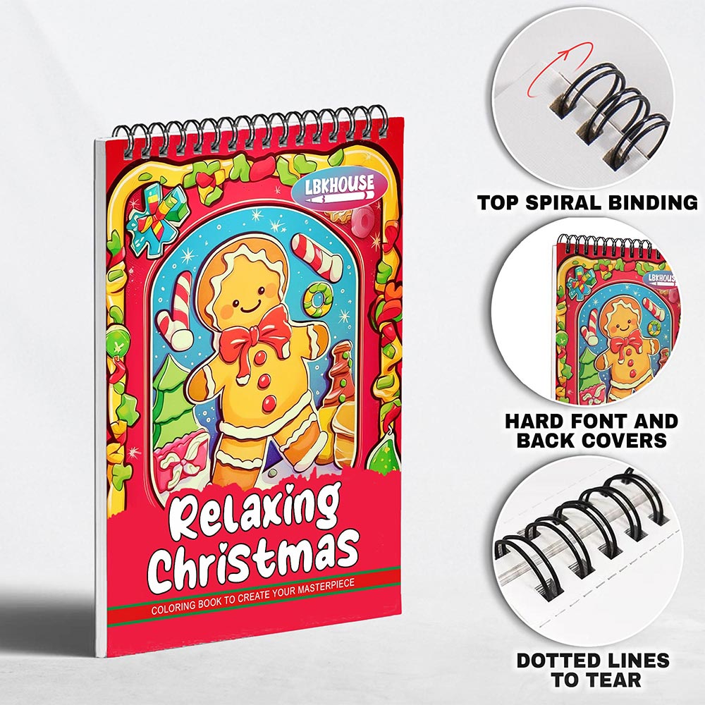 LBKHOUSE Relaxing Christmas Coloring Pages for Adult
