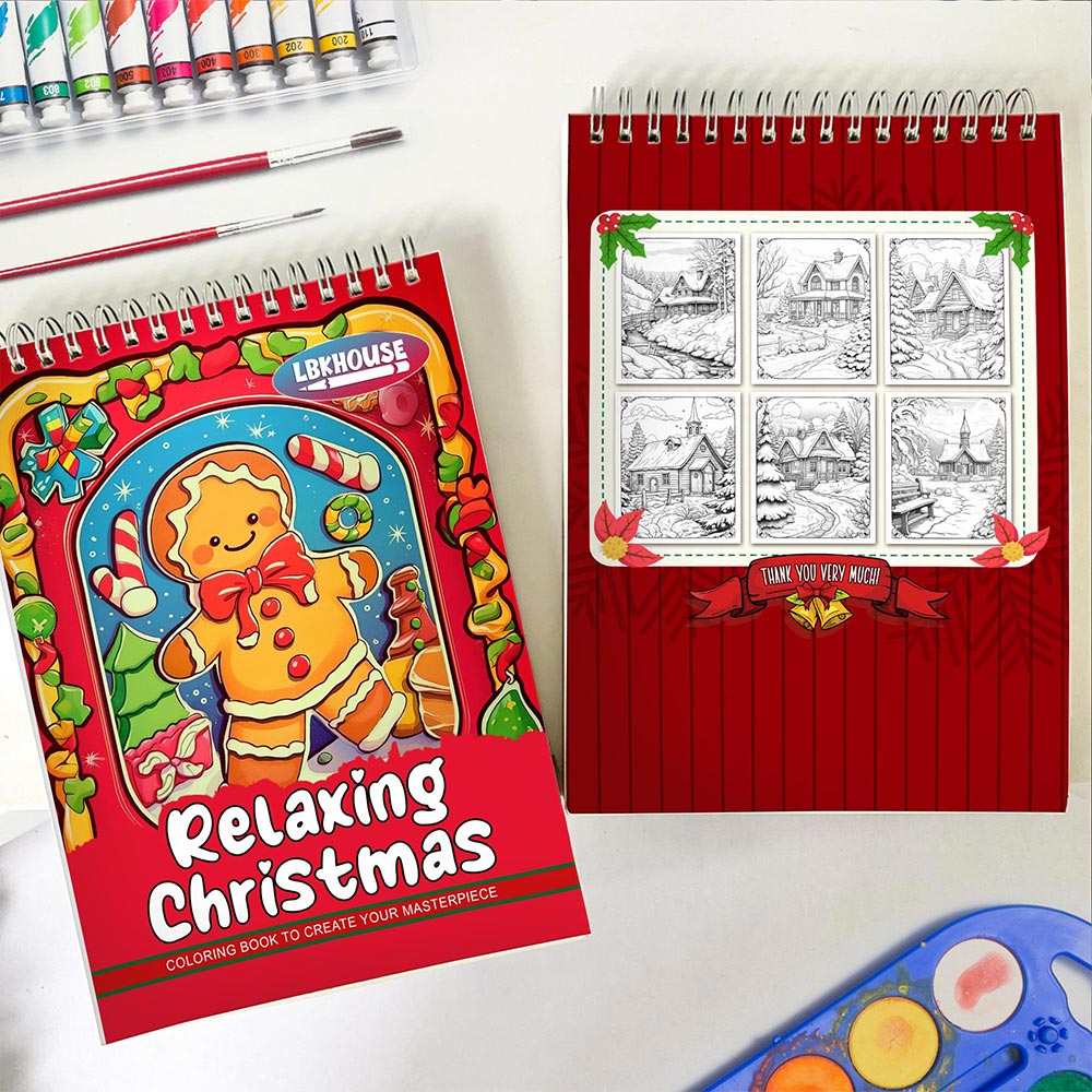LBKHOUSE Relaxing Christmas Spiral Coloring Book for Adult