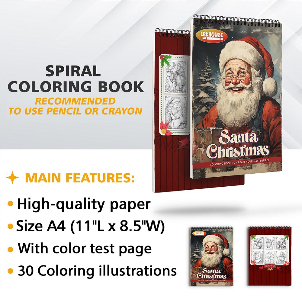 LBKHOUSE Santa Christmas Coloring Sheets for Adult