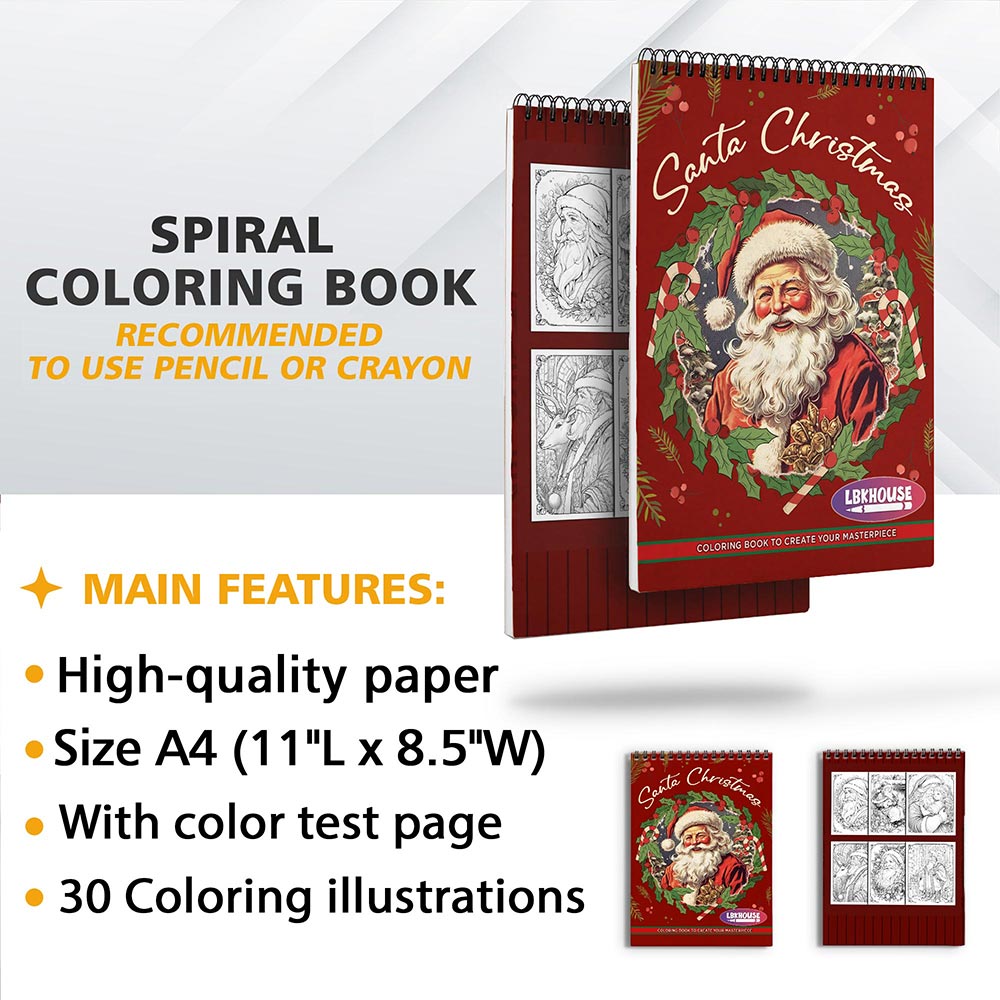 LBKHOUSE Santa Christmas Coloring Sheets for Adult