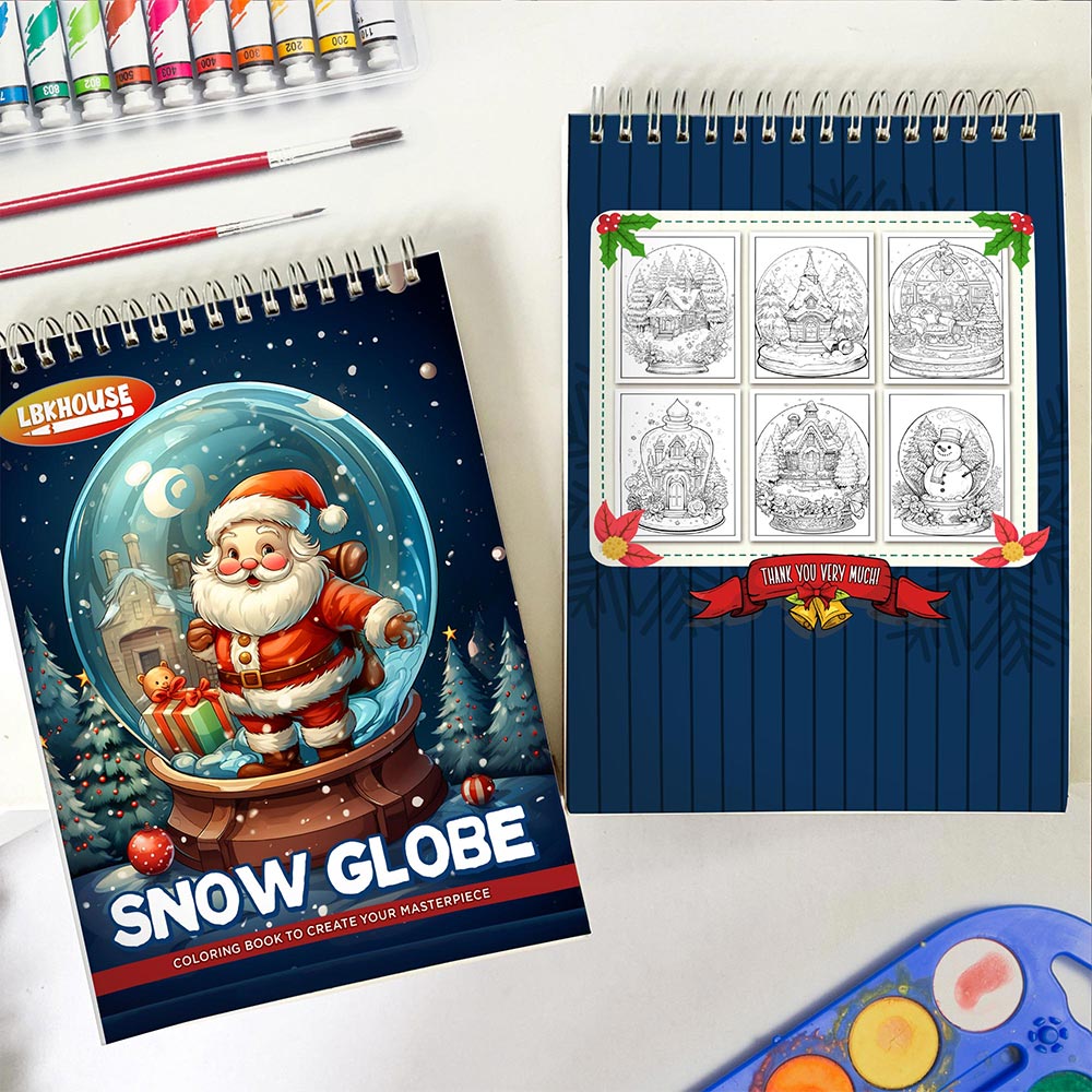 LBKHOUSE Snow Globe Spiral Coloring Book for Adults