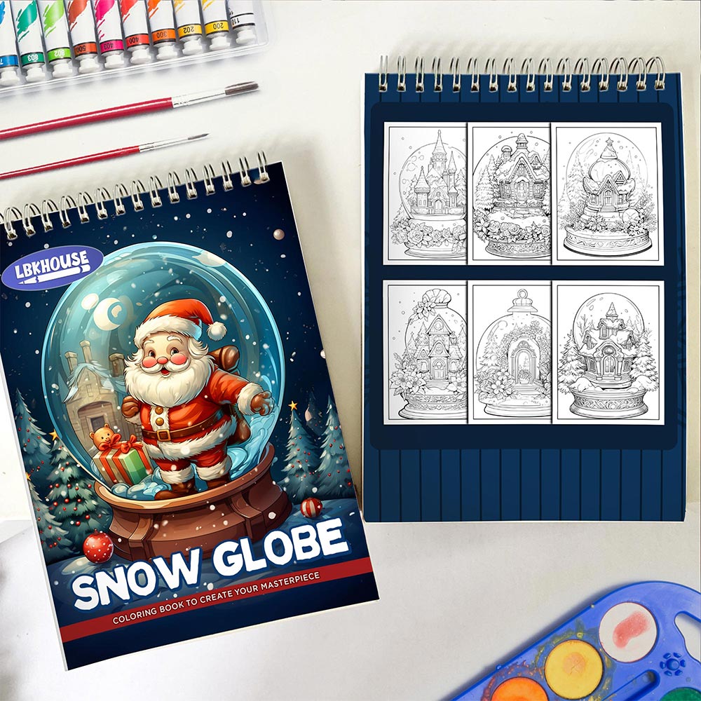 LBKHOUSE Snow globe Spiral Coloring Book for Adults