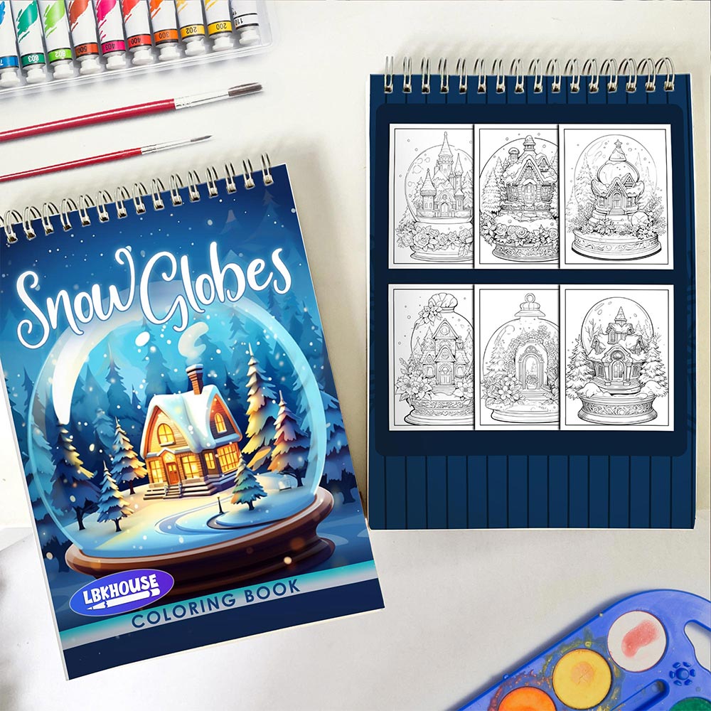 LBKHOUSE Snow globe Spiral Coloring Book for Adults