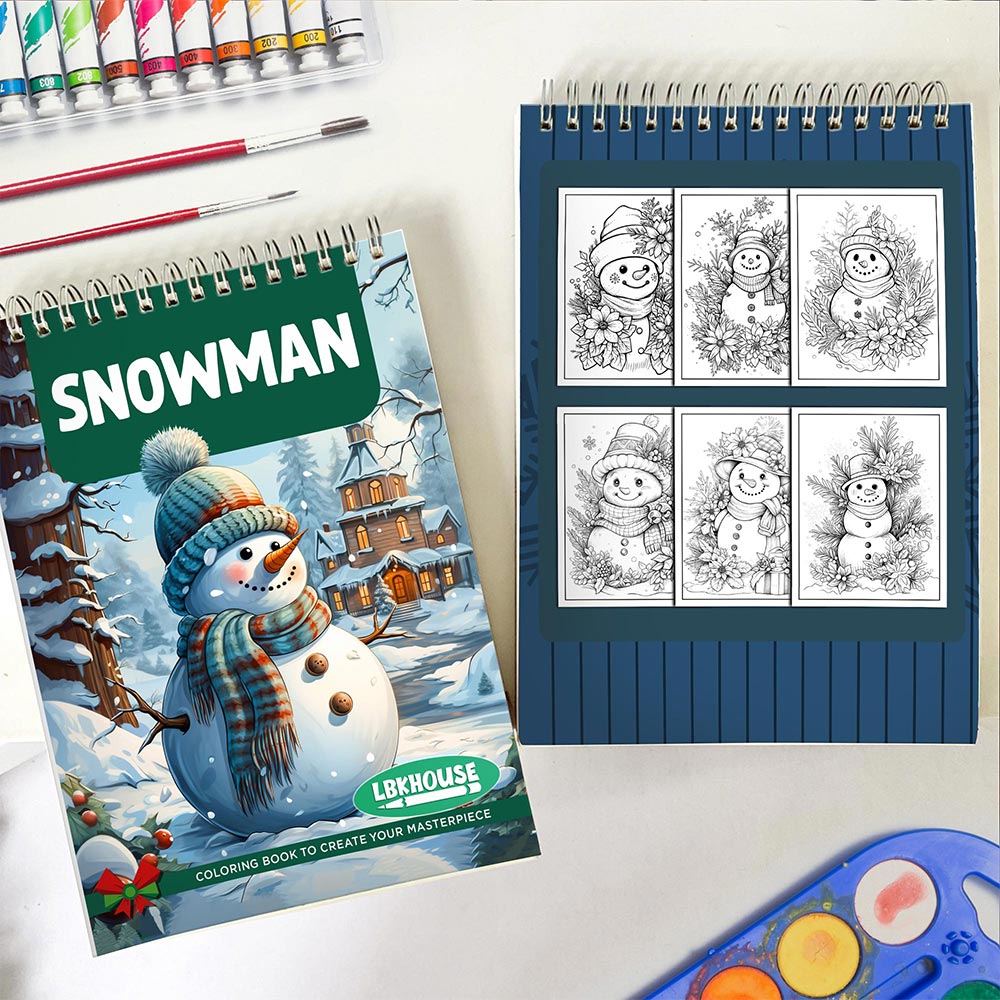 LBKHOUSE Snowman Spiral Coloring Book for Adults