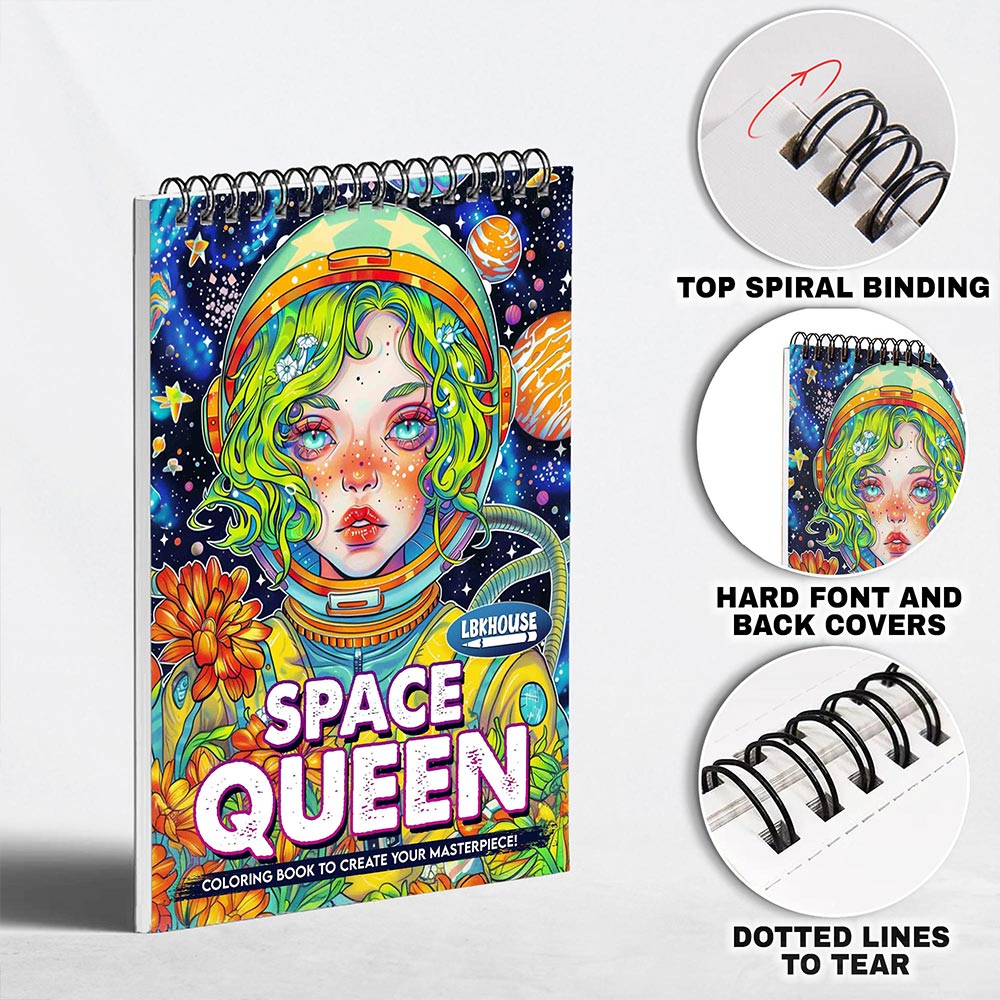 LBKHOUSE Space Queen Coloring Pages for Adults