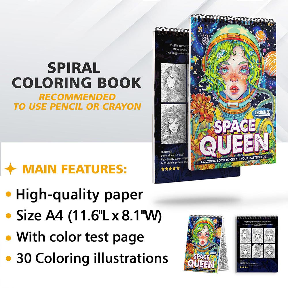 LBKHOUSE Space Queen Coloring Sheets for Adults