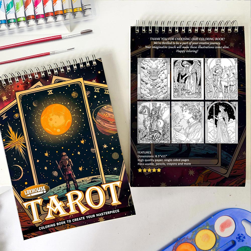 LBKHOUSE Tarot Spiral Coloring Book for Adults