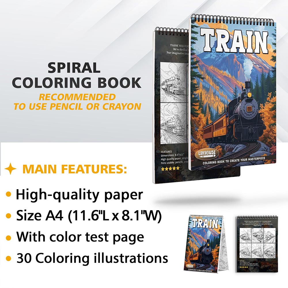 LBKHOUSE Train Coloring Sheets for Adults