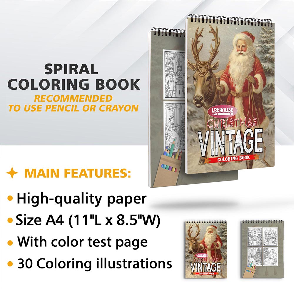 LBKHOUSE Vintage Christmas Coloring Sheets for Adults