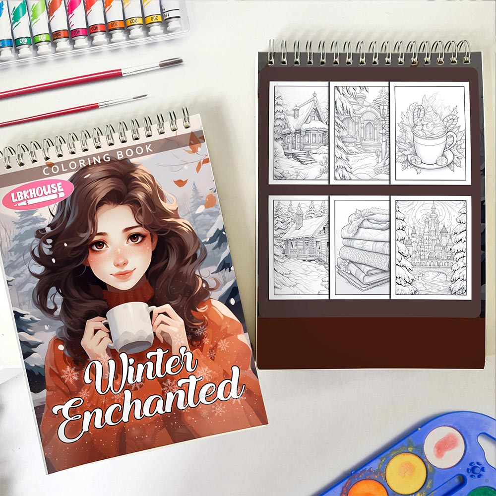 LBKHOUSE Winter Enchanted Spiral Coloring Book For Adults