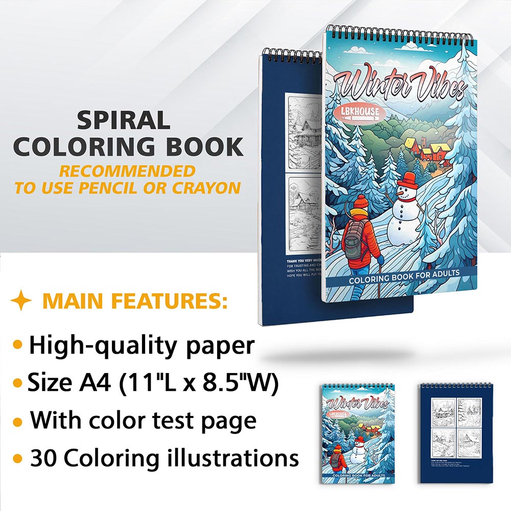 LBKHOUSE Winter Vibes Coloring Sheets For Adults