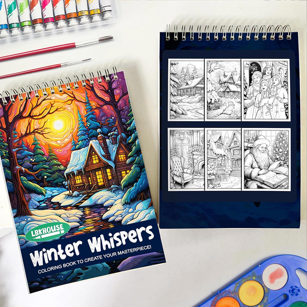 LBKHOUSE Winter Whispers Spiral Coloring Book For Adults