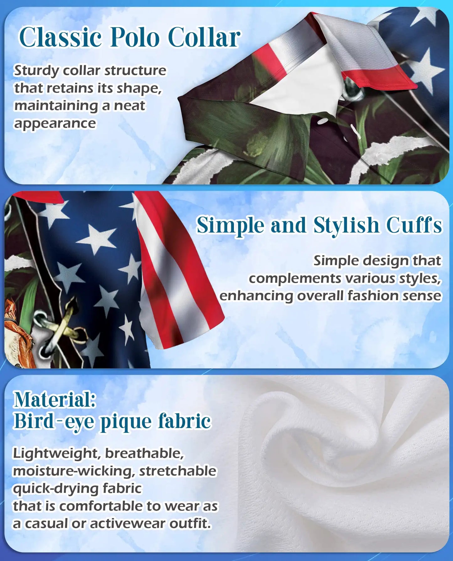Tropical Horse Racing 3D Polo Shirt for Men – USA Flag Theme | Netecom