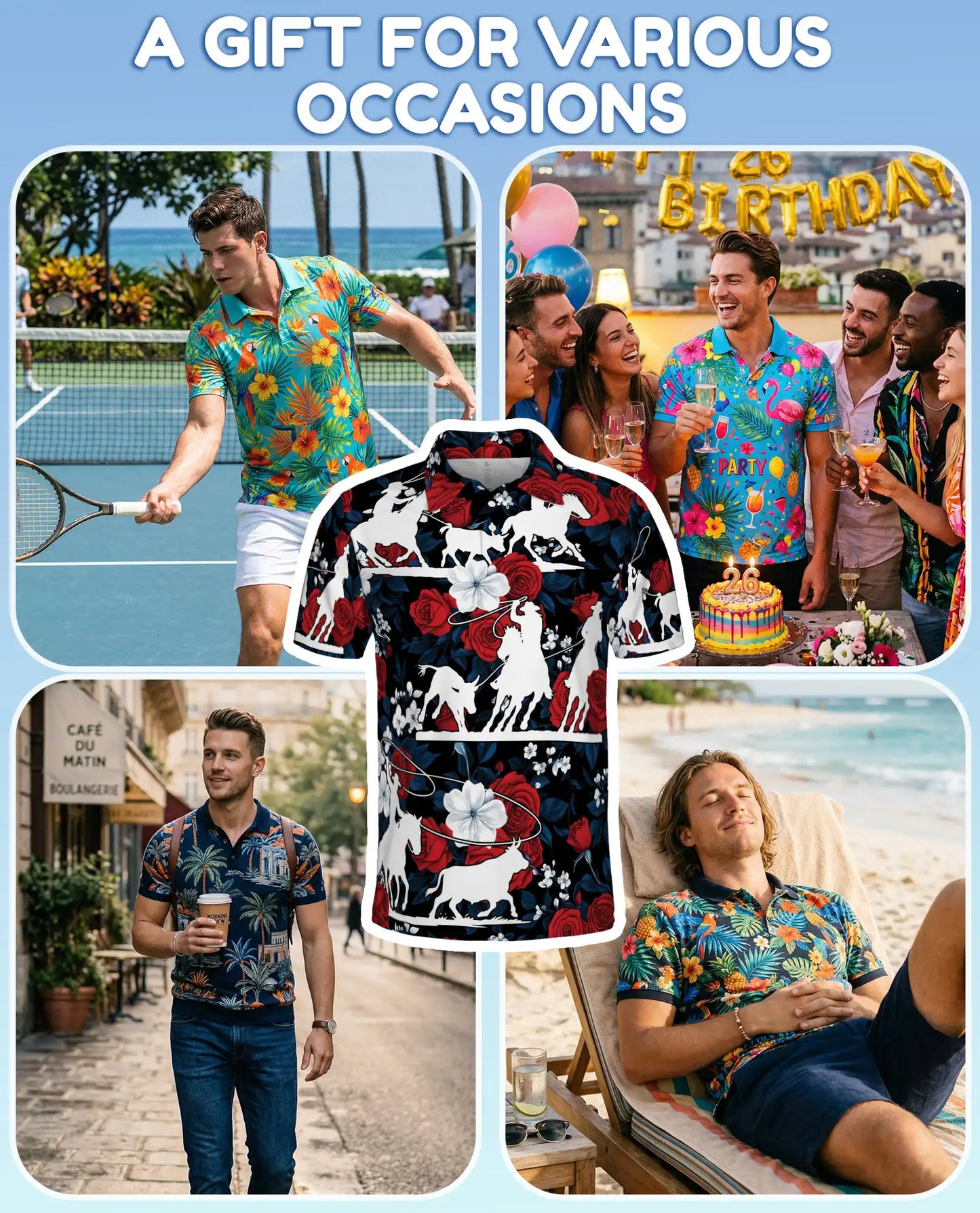 Cowboy Rodeo Bull Riding Polo Shirt for Men – Western Style | Netecom