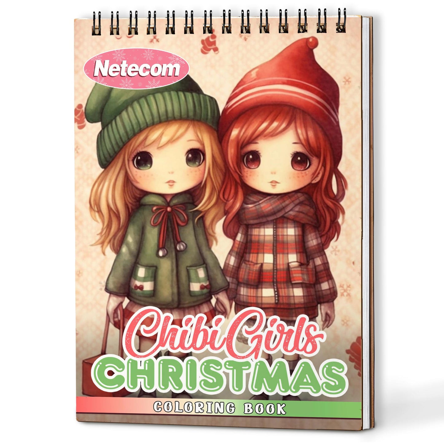 Netecom Chibi Girls Christmas Coloring Book For Adults