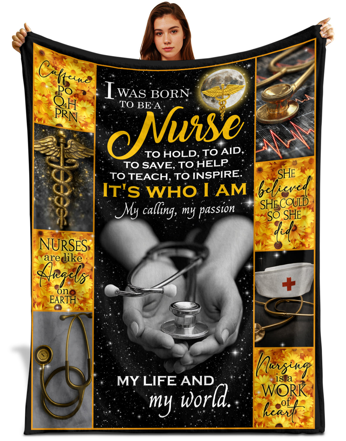 Netecom Personalized Nurse Blanket for Wife from Husband, Stethoscope and Love Letter Throw Blanket for Couch, Bed or Sofa, Birthday, Valentine’s Day, or Anniversary Gift for Nurse Wife