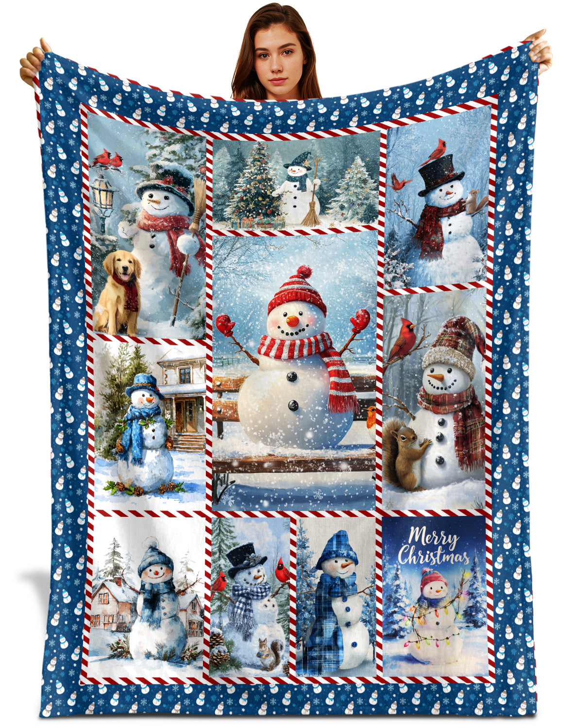 Netecom Winter Holiday Snowman Blanket, Christmas Snowman Lover Throw Blanket for Couch, Bed or Sofa, Ultra Soft Warm Gift for Winter and Christmas
