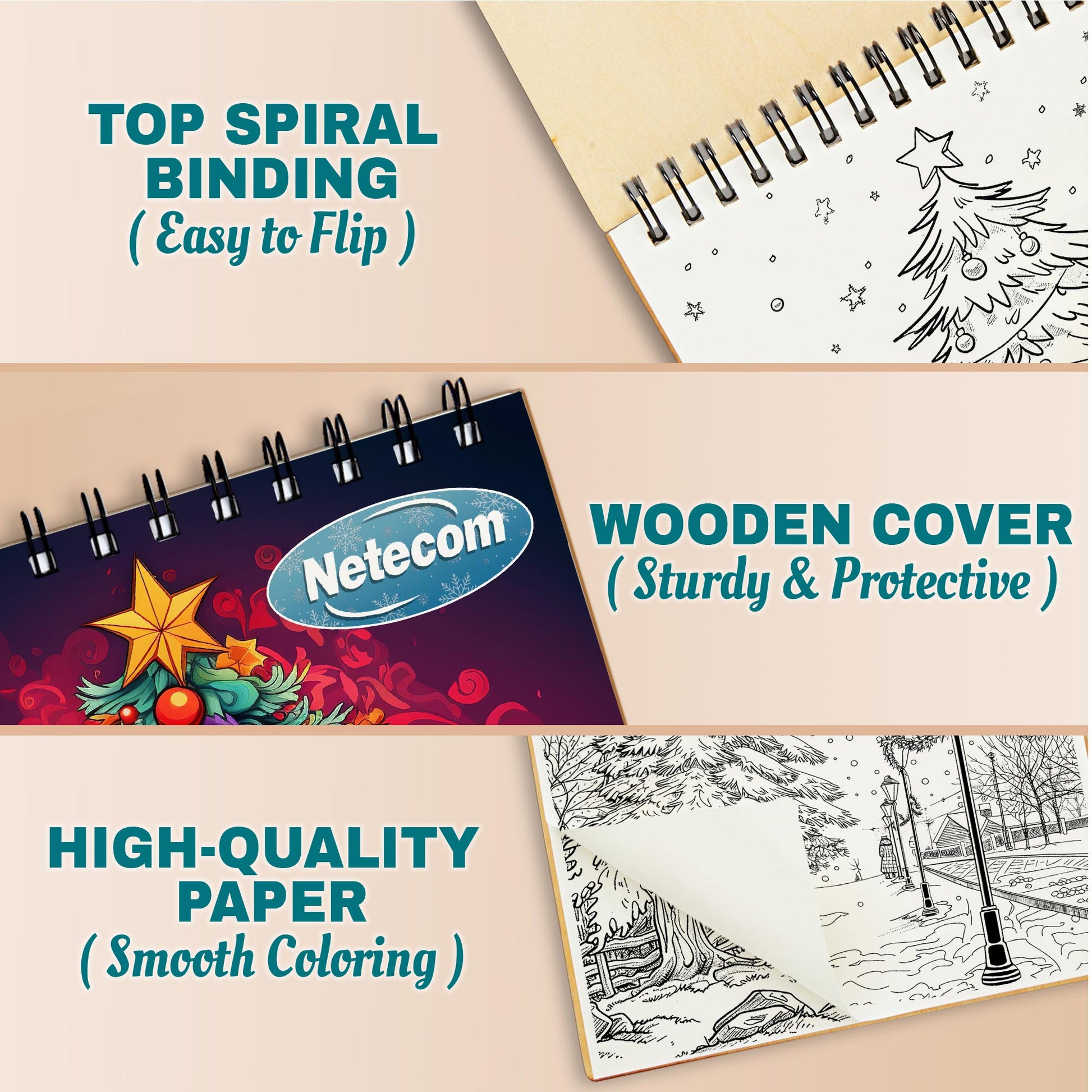 Netecom Colorful Christmas Coloring Pages For Adults