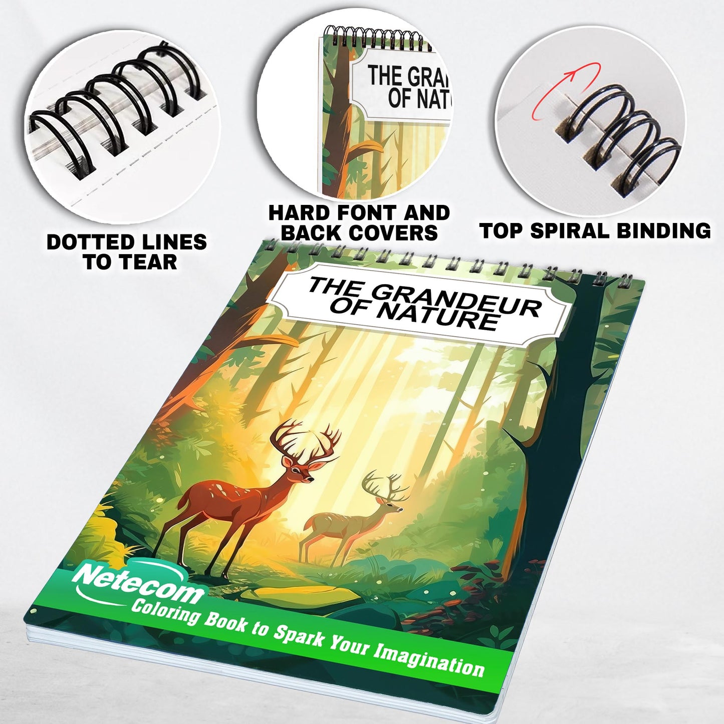 The Grandeur of Nature Spiral Bound Coloring Book, Immerse Yourself in a World of Natural Wonders and Creativity with 30 Captivating Coloring Pages for Nature and Art Lovers to Create Stunning and Imaginative Artwork