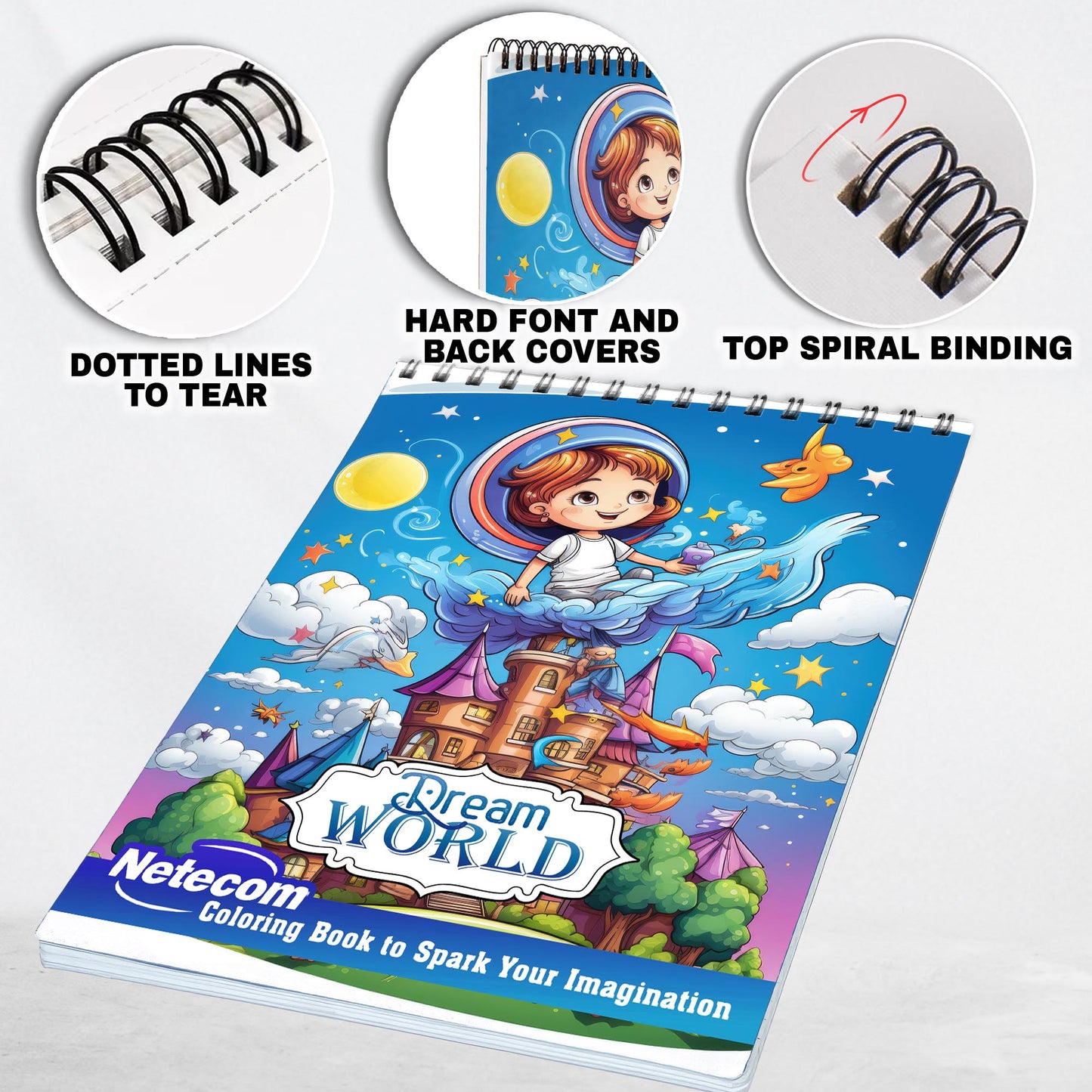 Dream World Spiral Bound Coloring Book, Experience the Joy of Coloring the Realm of Dreams with 30 Alluring Pages for Dreamers and Art Fans to Color and Celebrate the Unlimited Possibilities and Wonder of Dream World Art